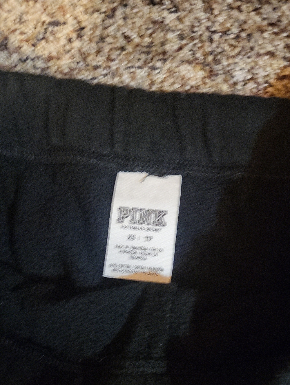 PINK Victoria's Secret Boyfriend Sweatpants XS Black/White EUC - Picture 4 of 7
